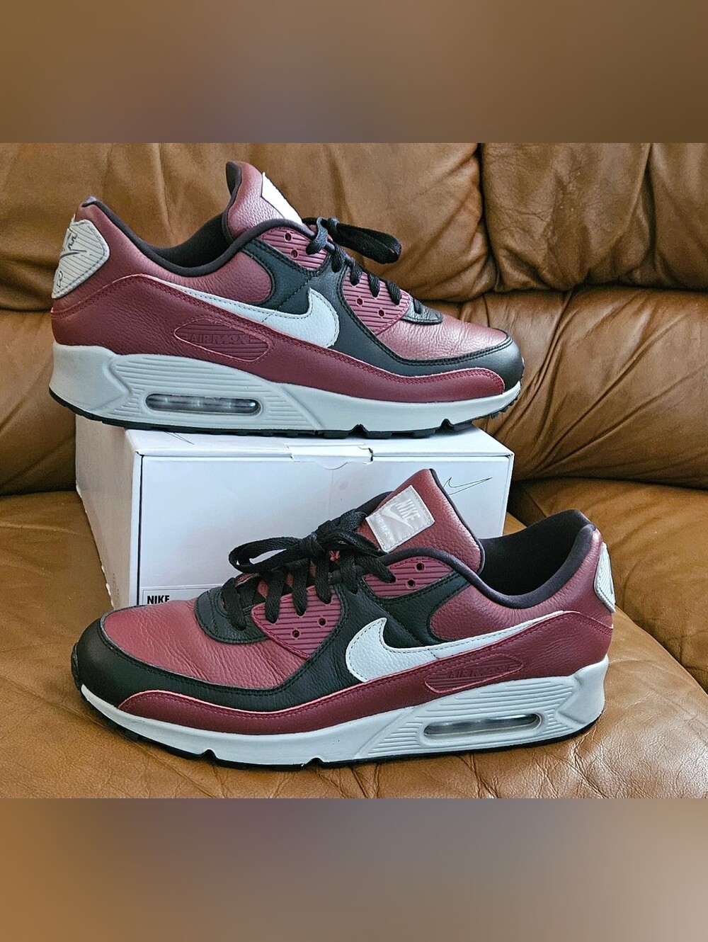 Men's Nike Air Max 90 By You Customized Brown Black Size 12.5